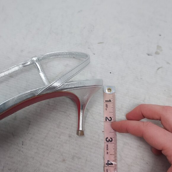 CHRISTIAN LOUBOUTIN Rosalie Strass Silver Strappy Heel Sandal - Picture 12 of 12